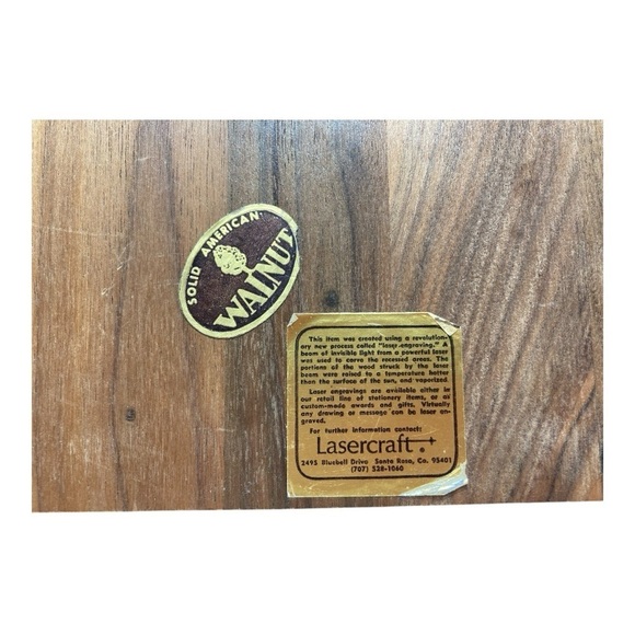 Vintage MCM LaserCraft Solid Walnut & Stainless Writing Pad - Picture 5 of 5